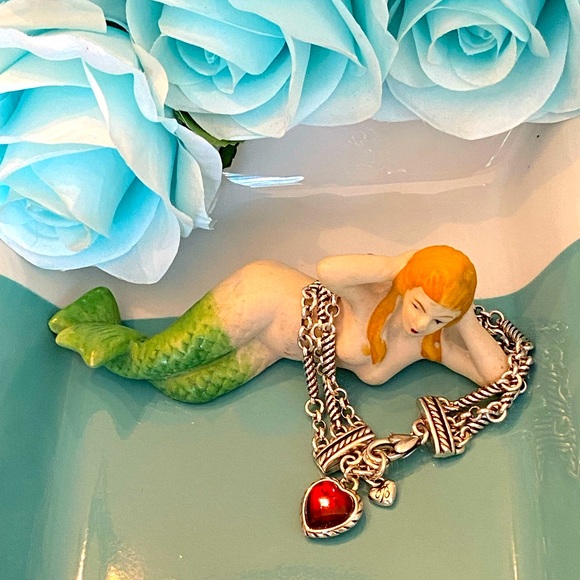 ⭐️SOLD⭐️Brighton NEWPORT Red Heart Swarovski Necklace Bracelet Earrings Silver - Picture 9 of 16